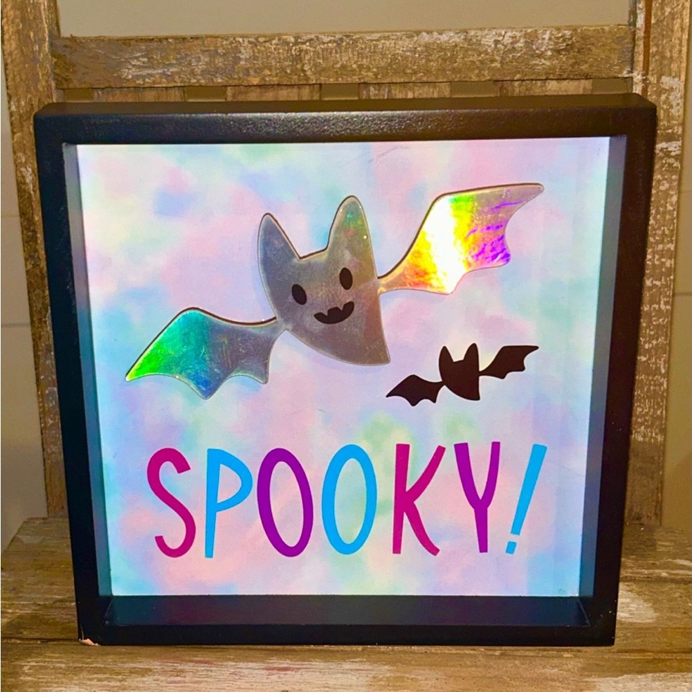 Spooky Bat Holographic Sign